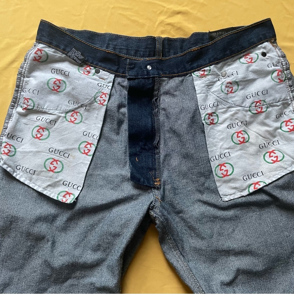 Gucci Men's Vintage denim jeans size 36/36  (54 embroidered pocket made in Italy - Picture 8 of 15